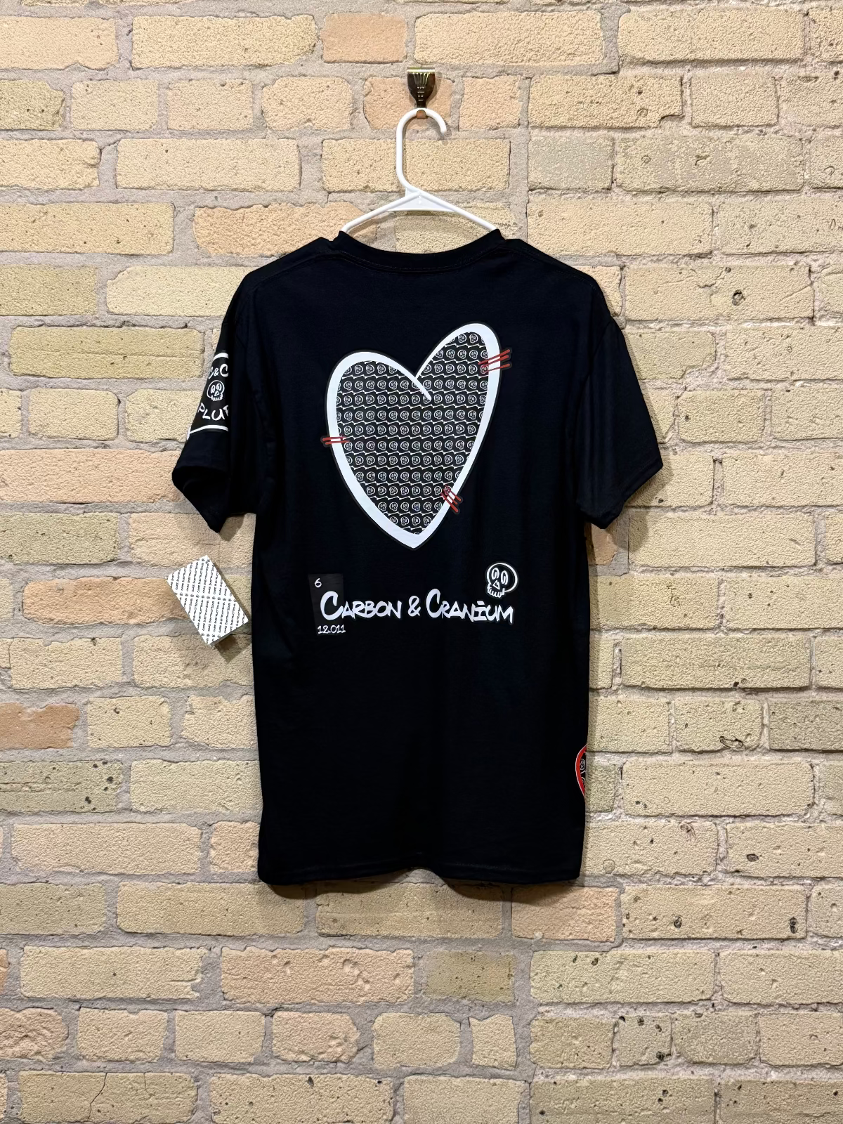 Aquamarine Blue Skull with Black Heart Back