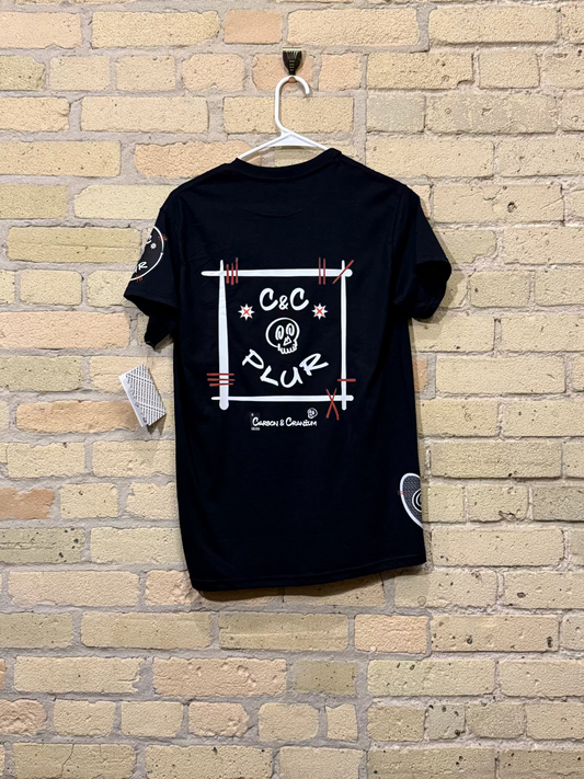 Pink Tourmaline Skull with Square C&C PLUR Back