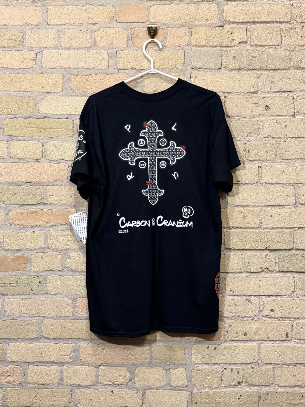 Aquamarine Blue Skull with PLUR Cross Back