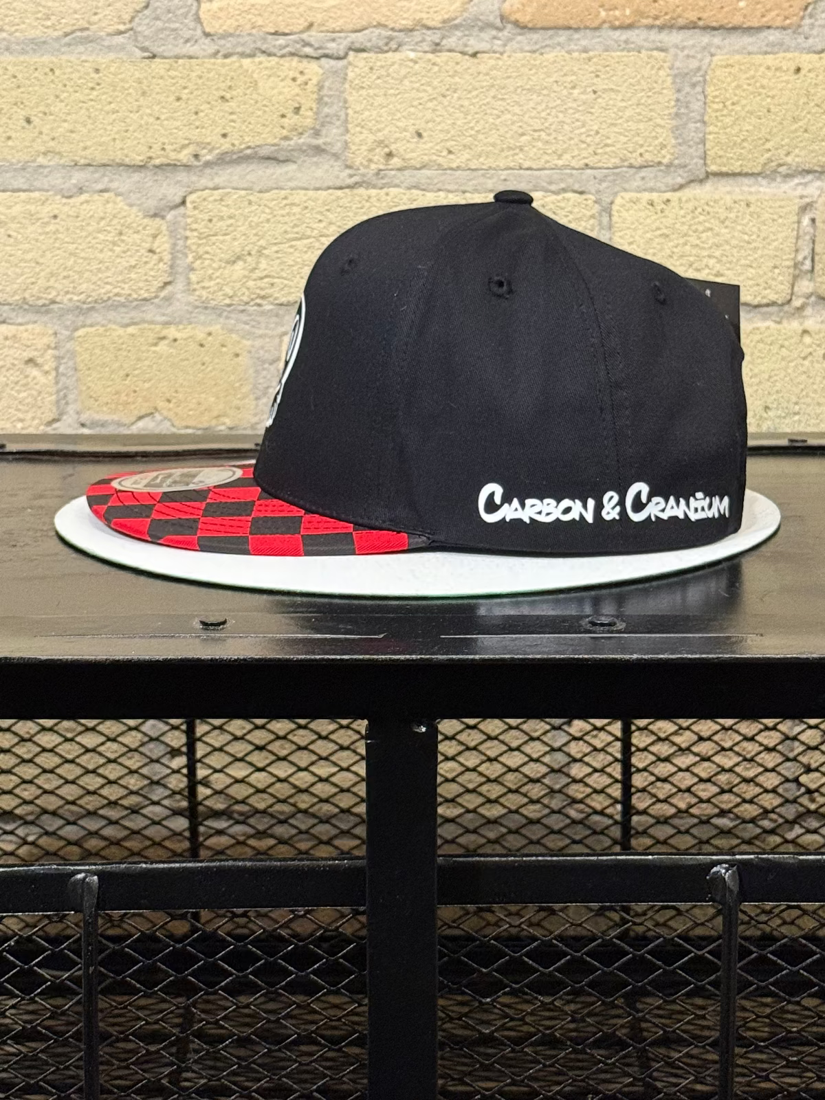 The Classic Carl, Red 'n Black Checker, Flat Brim