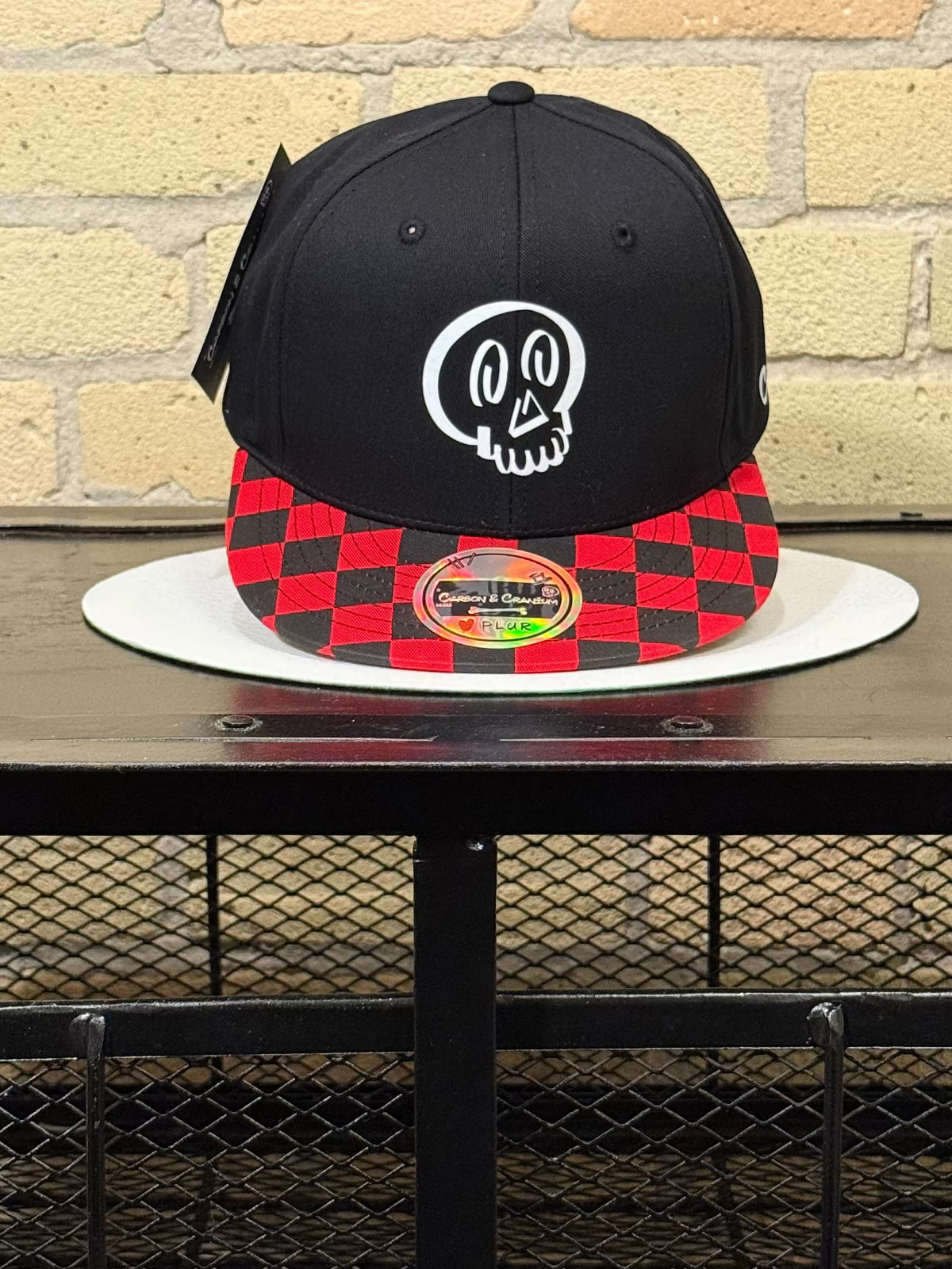 The Classic Carl, Red 'n Black Checker, Flat Brim