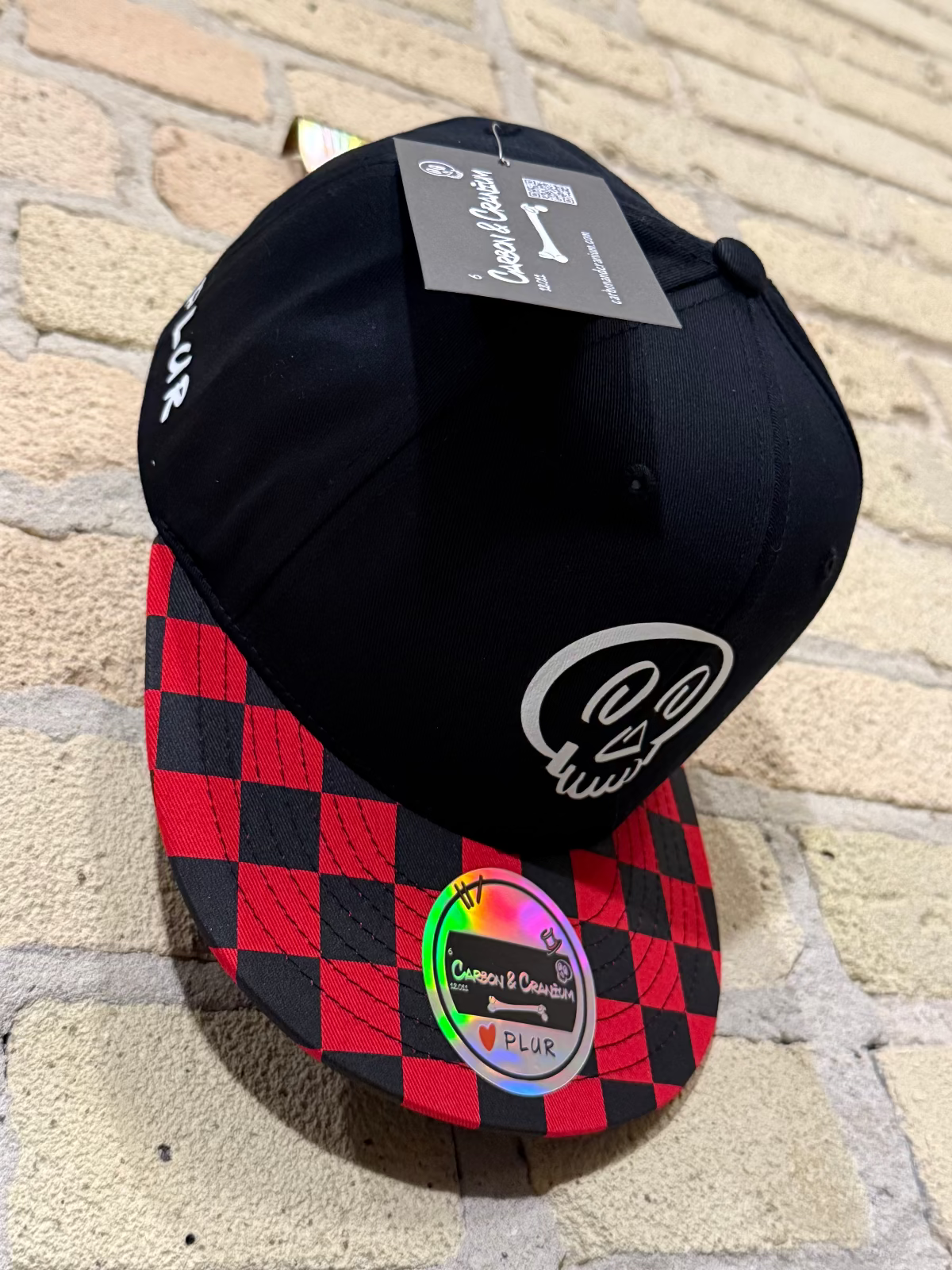 The Classic Carl, Red 'n Black Checker, Flat Brim